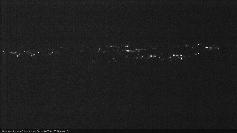 Lake Travis webcam, January 20, 2020 8:45 PM CT