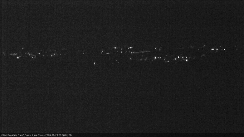 Lake Travis webcam, January 20, 2020 9:00 PM CT