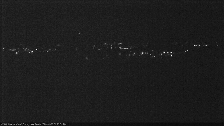 Lake Travis webcam, January 20, 2020 9:25 PM CT