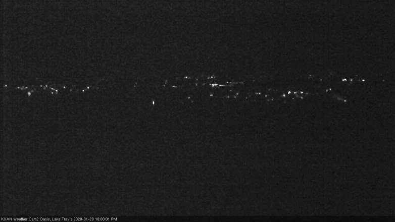 Lake Travis webcam, January 20, 2020 10:00 PM CT