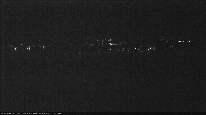 Lake Travis webcam, January 20, 2020 11:25 PM CT
