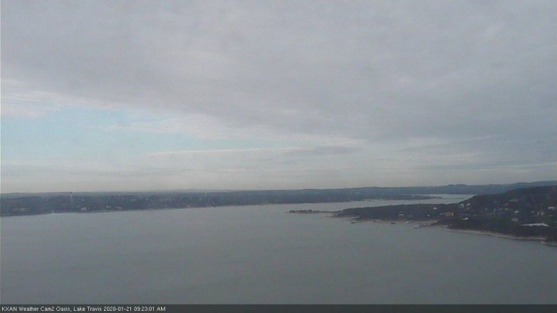 Lake Travis webcam, January 21, 2020 9:25 AM CT