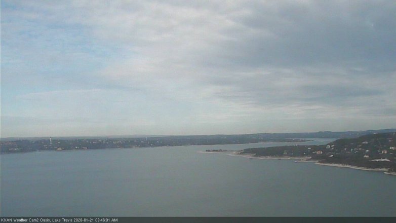 Lake Travis webcam, January 21, 2020 9:45 AM CT