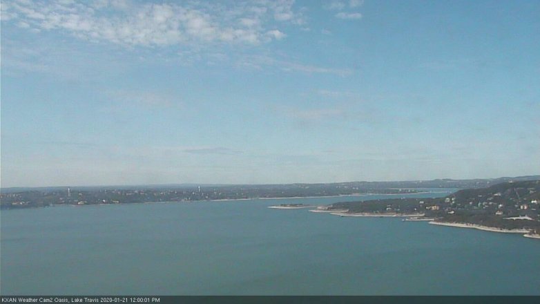 Lake Travis webcam, January 21, 2020 12:00 PM CT