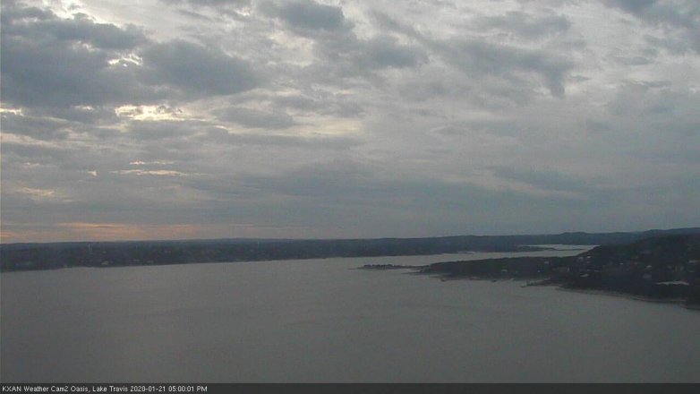 Lake Travis webcam, January 21, 2020 5:00 PM CT