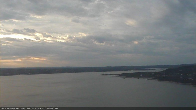 Lake Travis webcam, January 21, 2020 5:25 PM CT