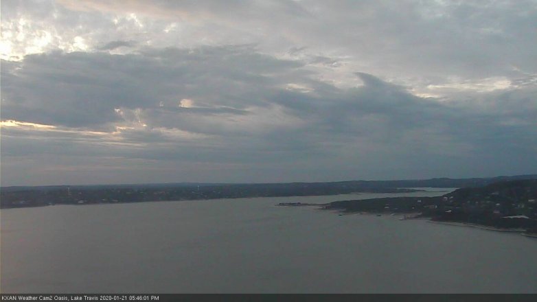 Lake Travis webcam, January 21, 2020 5:45 PM CT
