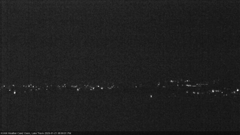 Lake Travis webcam, January 21, 2020 8:00 PM CT