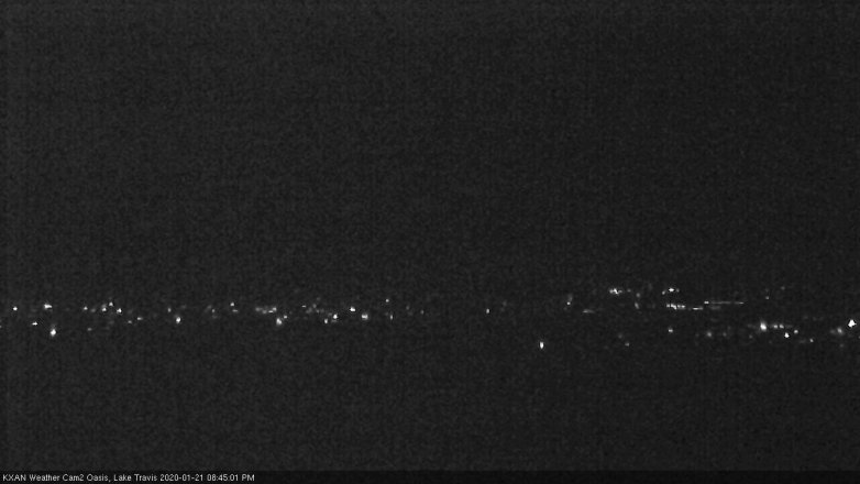 Lake Travis webcam, January 21, 2020 8:45 PM CT