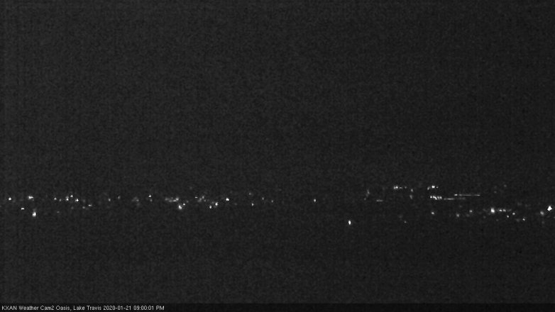 Lake Travis webcam, January 21, 2020 9:00 PM CT