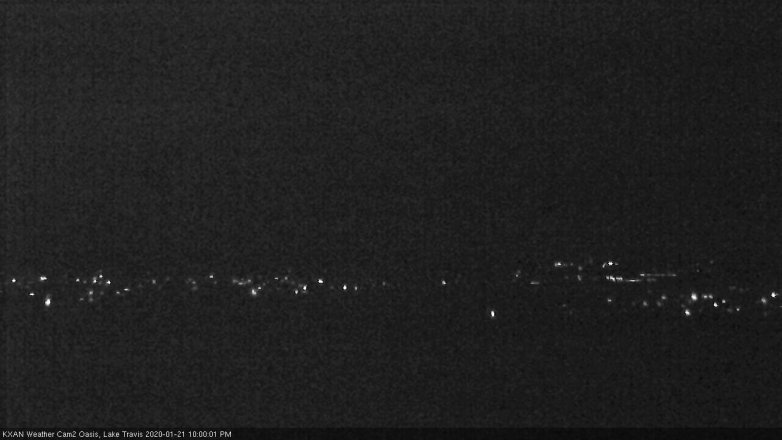 Lake Travis webcam, January 21, 2020 10:00 PM CT