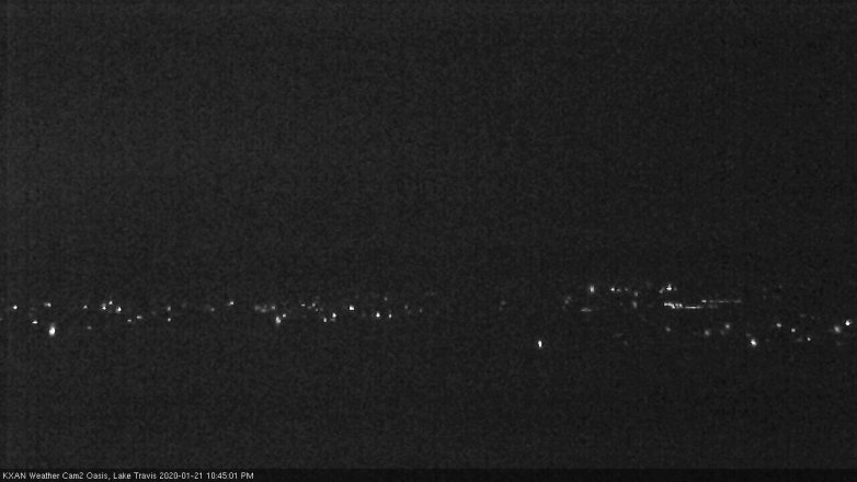 Lake Travis webcam, January 21, 2020 10:45 PM CT