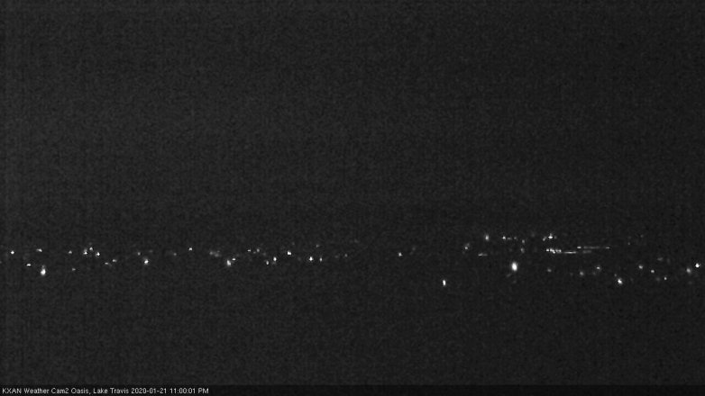 Lake Travis webcam, January 21, 2020 11:00 PM CT
