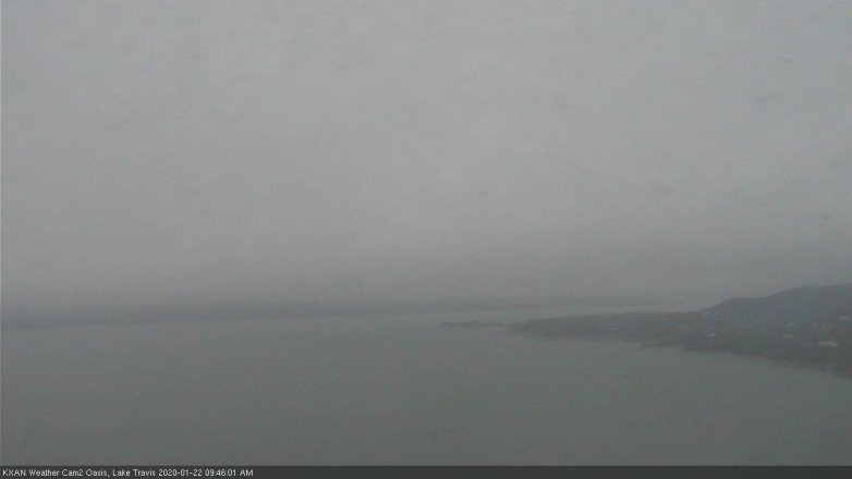 Lake Travis webcam, January 22, 2020 9:45 AM CT