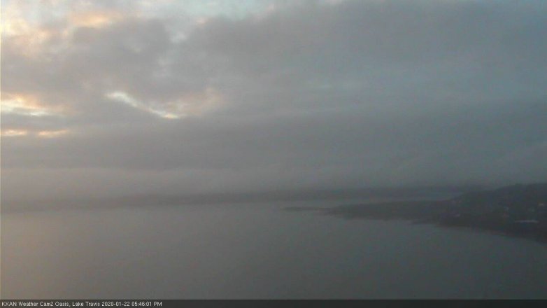 Lake Travis webcam, January 22, 2020 5:45 PM CT