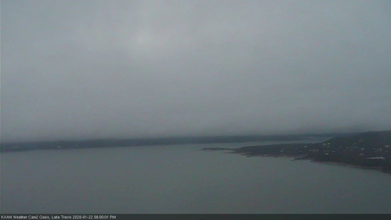 Lake Travis webcam, January 22, 2020 6:00 PM CT