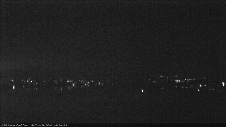 Lake Travis webcam, January 22, 2020 8:45 PM CT