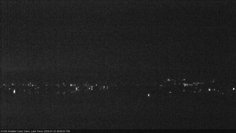 Lake Travis webcam, January 22, 2020 9:00 PM CT