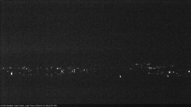 Lake Travis webcam, January 22, 2020 9:25 PM CT