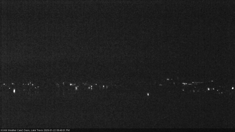 Lake Travis webcam, January 22, 2020 9:45 PM CT