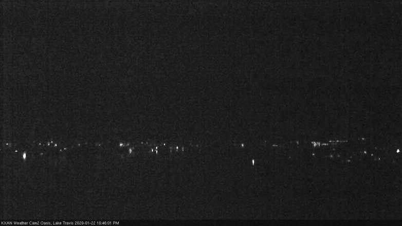 Lake Travis webcam, January 22, 2020 10:45 PM CT