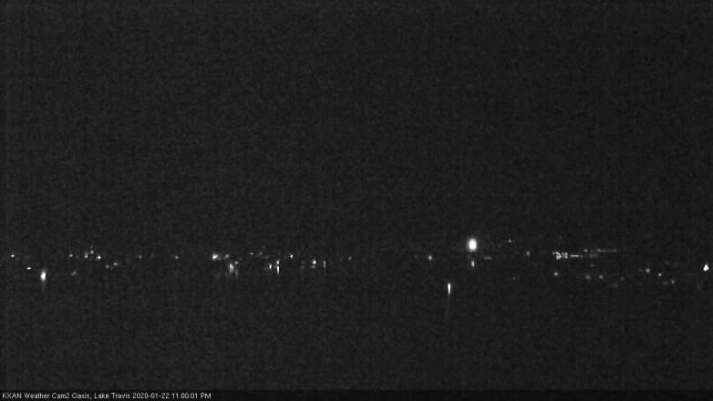 Lake Travis webcam, January 22, 2020 11:00 PM CT