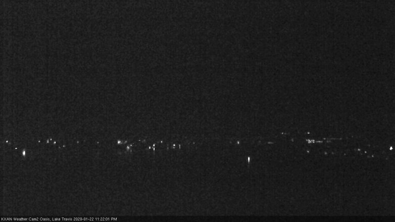 Lake Travis webcam, January 22, 2020 11:25 PM CT
