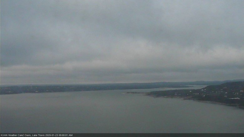 Lake Travis webcam, January 23, 2020 9:00 AM CT