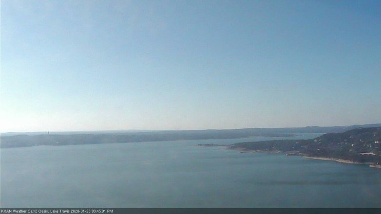 Lake Travis webcam, January 23, 2020 3:45 PM CT