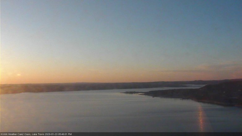 Lake Travis webcam, January 23, 2020 5:45 PM CT
