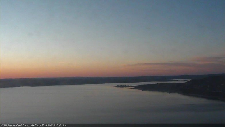Lake Travis webcam, January 23, 2020 6:00 PM CT