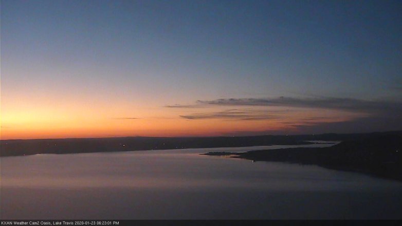 Lake Travis webcam, January 23, 2020 6:25 PM CT