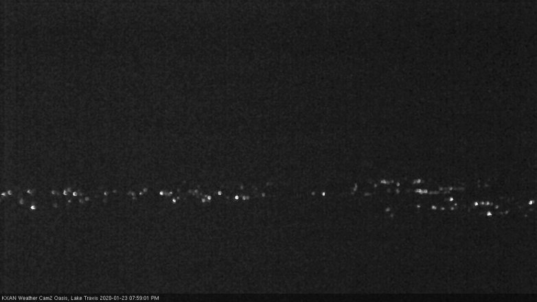 Lake Travis webcam, January 23, 2020 8:00 PM CT