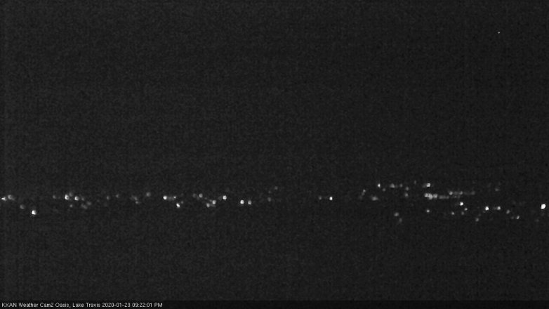 Lake Travis webcam, January 23, 2020 9:25 PM CT