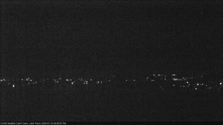 Lake Travis webcam, January 23, 2020 9:45 PM CT