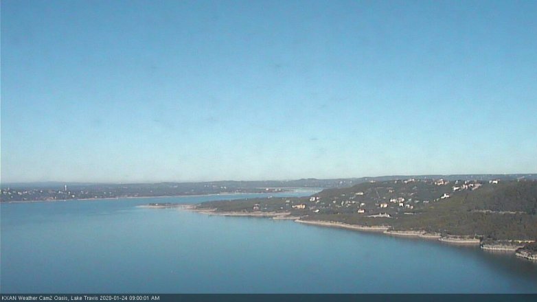 Lake Travis webcam, January 24, 2020 9:00 AM CT