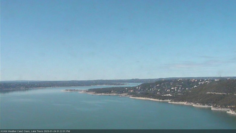 Lake Travis webcam, January 24, 2020 1:25 PM CT