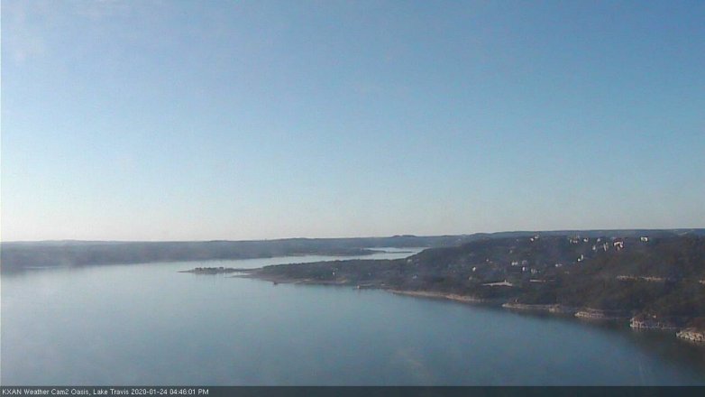 Lake Travis webcam, January 24, 2020 4:45 PM CT