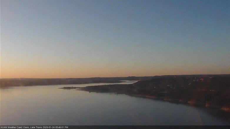 Lake Travis webcam, January 24, 2020 5:45 PM CT