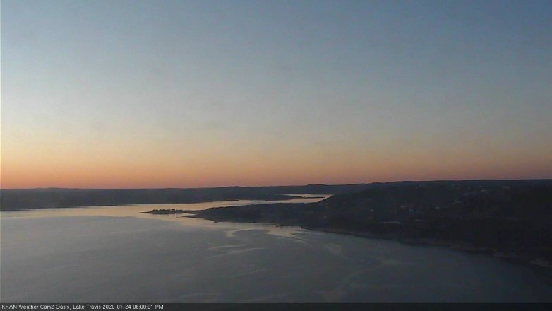 Lake Travis webcam, January 24, 2020 6:00 PM CT