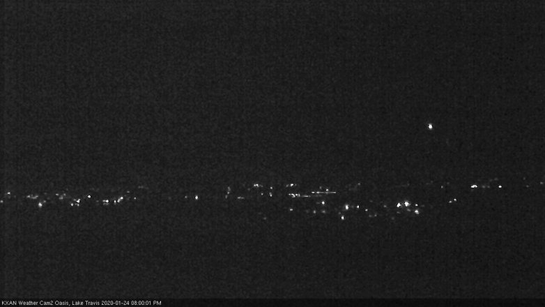 Lake Travis webcam, January 24, 2020 8:00 PM CT