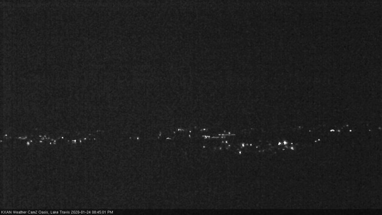 Lake Travis webcam, January 24, 2020 8:45 PM CT
