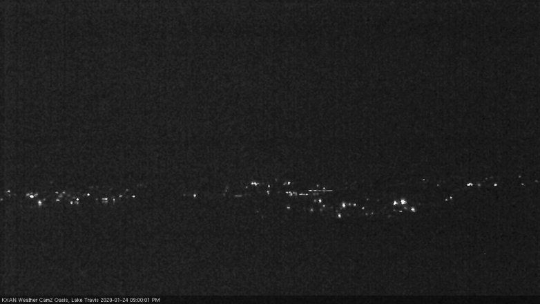 Lake Travis webcam, January 24, 2020 9:00 PM CT