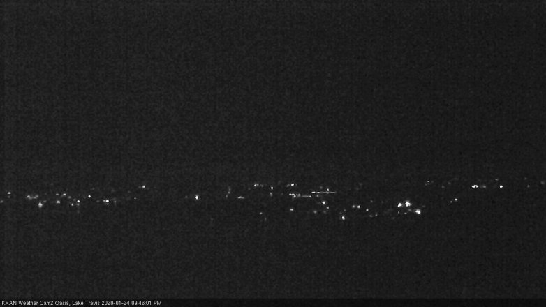 Lake Travis webcam, January 24, 2020 9:45 PM CT