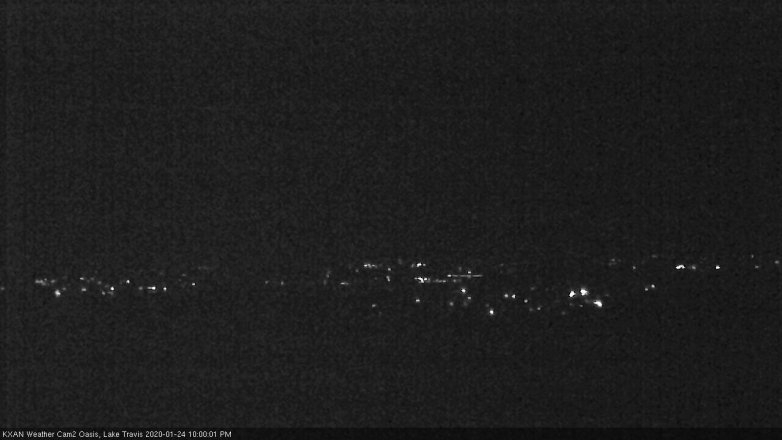 Lake Travis webcam, January 24, 2020 10:00 PM CT