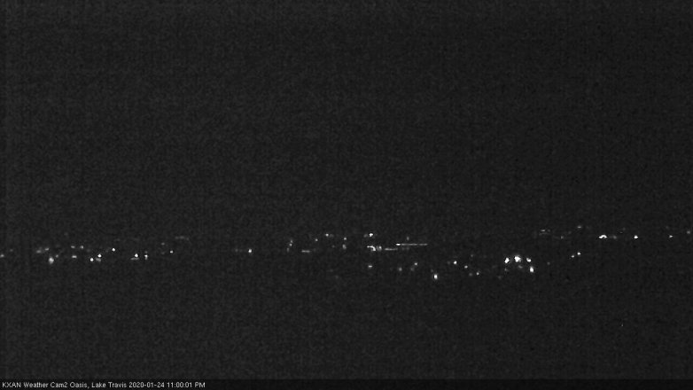 Lake Travis webcam, January 24, 2020 11:00 PM CT