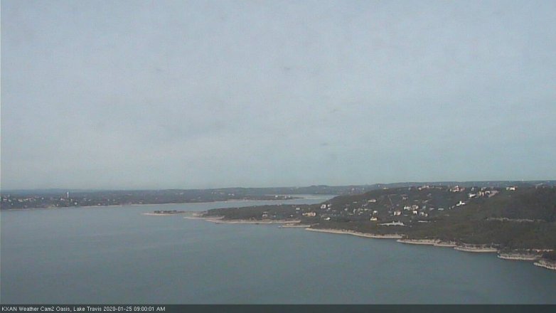 Lake Travis webcam, January 25, 2020 9:00 AM CT
