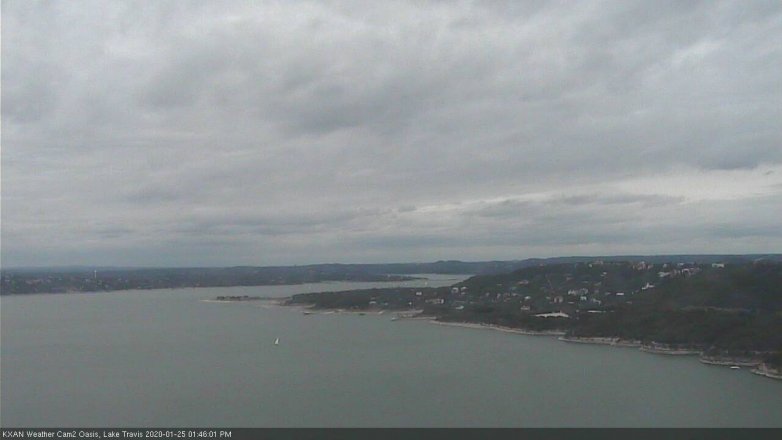 Lake Travis webcam, January 25, 2020 1:45 PM CT
