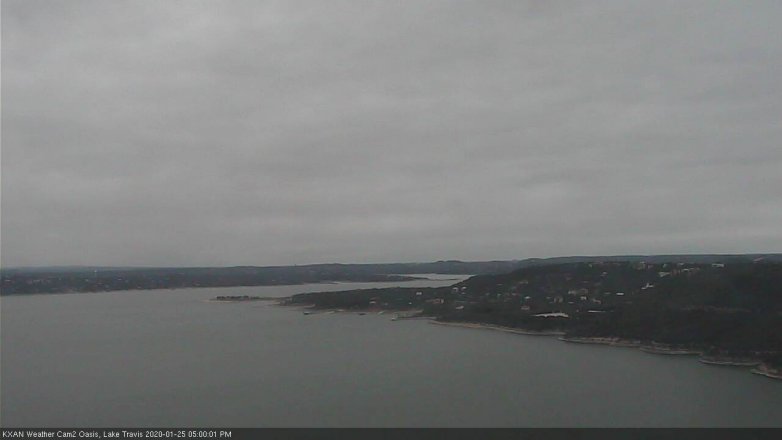 Lake Travis webcam, January 25, 2020 5:00 PM CT