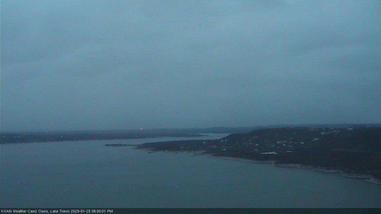Lake Travis webcam, January 25, 2020 6:00 PM CT